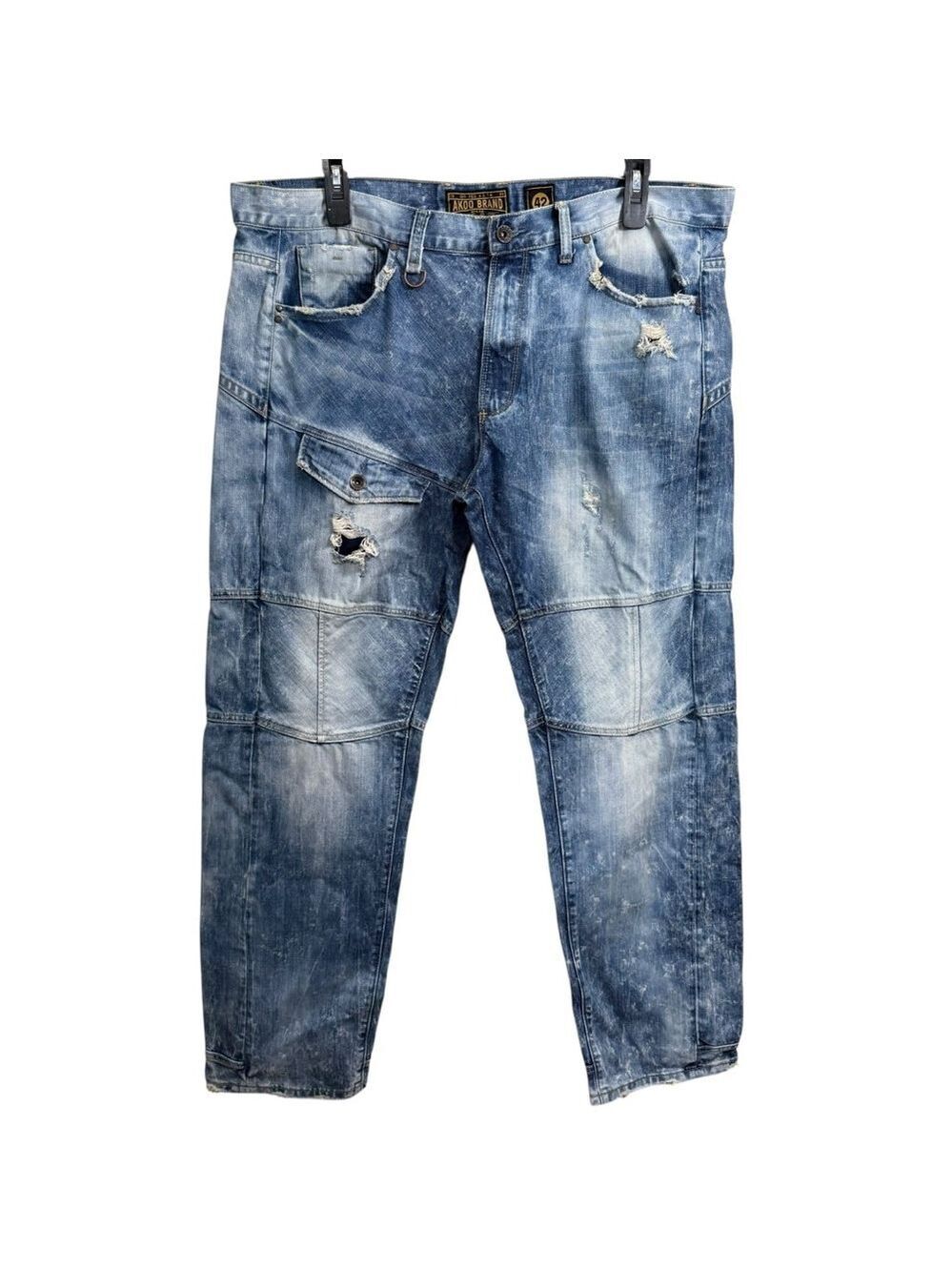 Akoo Jeans Size 42 Blue Distressed